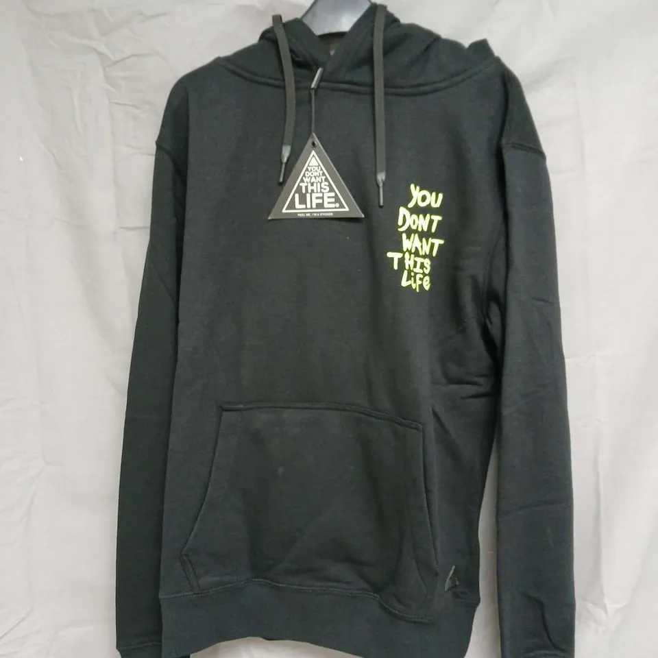 YOU DON'T WANT THIS LIFE PAINTER HOODIE – BLACK, SIZE S