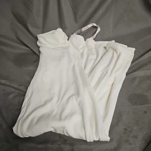 OH POLLY RIBBED FOLDOVER WIDE LEG PANTS IN CREAM/WHITE SIZE XS