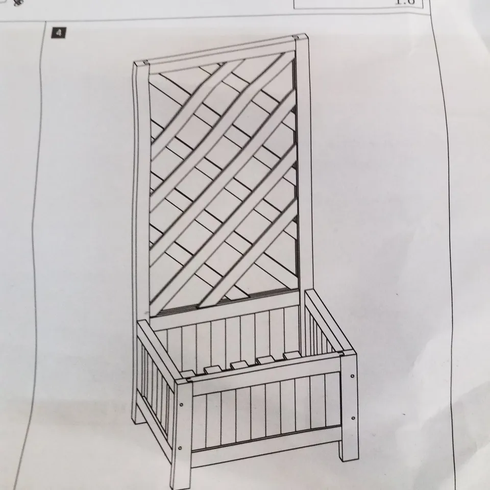 BOXED BLACK TRELLIS PLANTER 40×90CM 