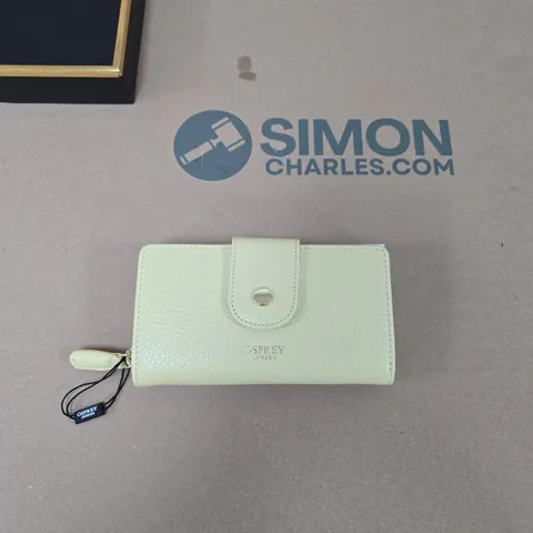 OSPREY LONDON WALLET – YELLOW LEATHER WITH SNAP CLOSURE 