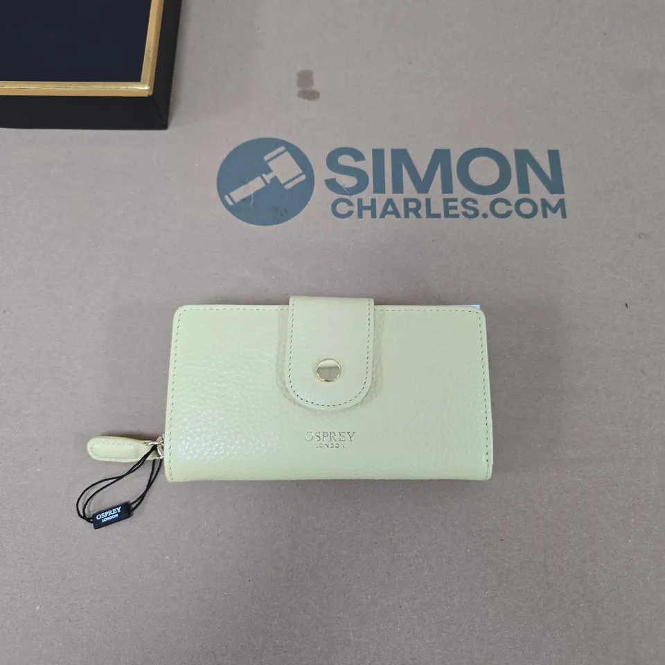 OSPREY LONDON WALLET – YELLOW LEATHER WITH SNAP CLOSURE 