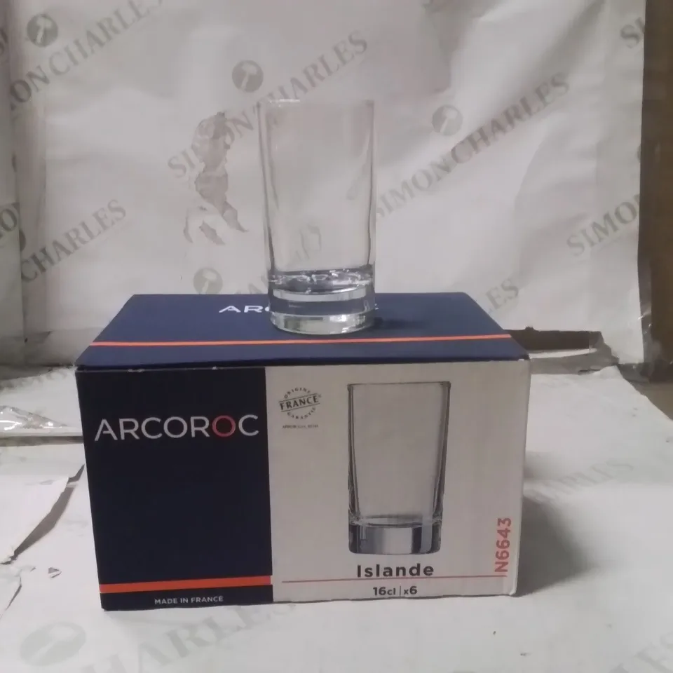 BOXED ARCOROC ISLANDE HI BALL SET OF 6
