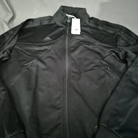 ADIDAS LOOSE FIT BLACK ZIP UP JACKET - UK MEDIUM