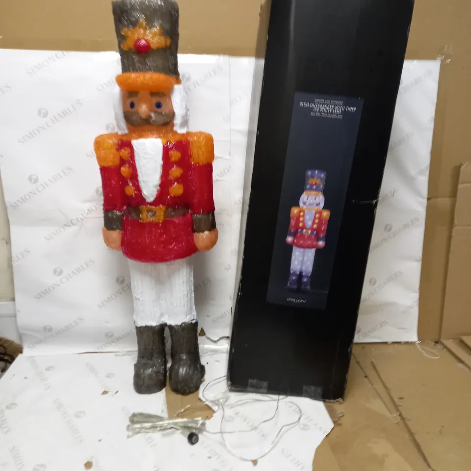 JOHN LEWIS 93CM NUTCRACKER WITH TIMER ICE WHITE LEDS 