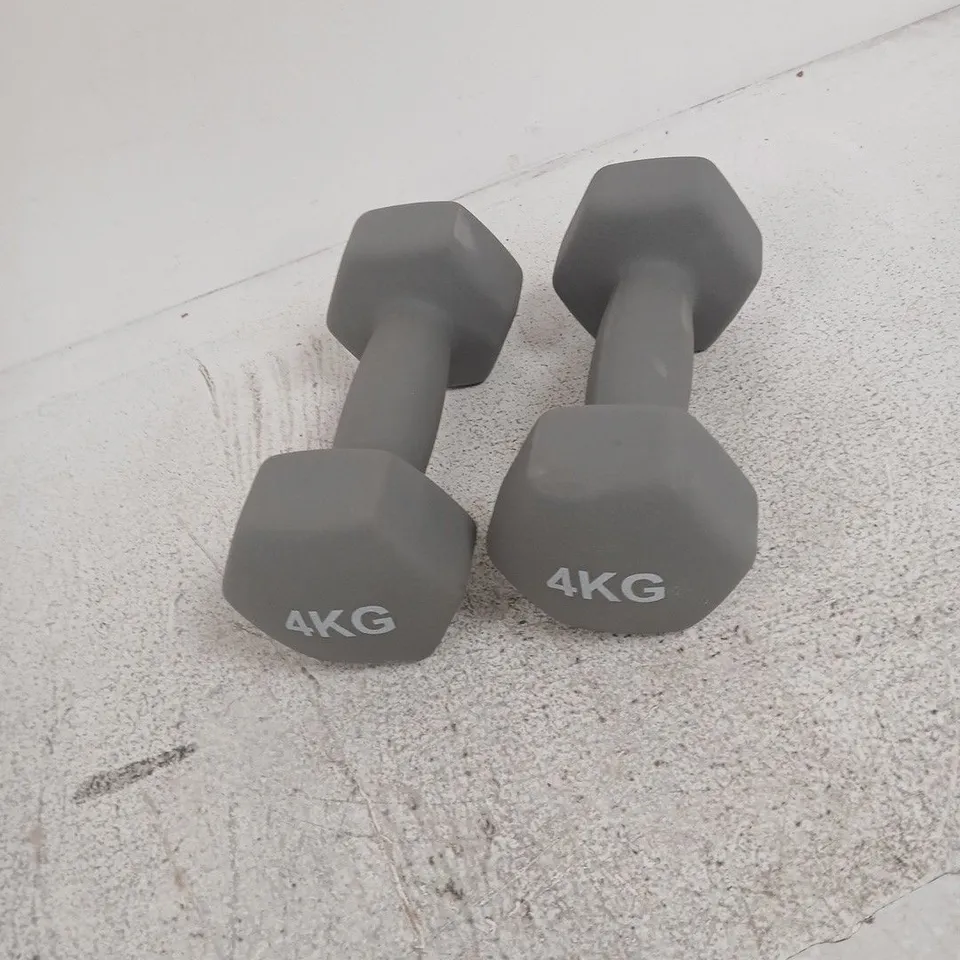 PAIR OF 4 KG HEX DUMBBELLS