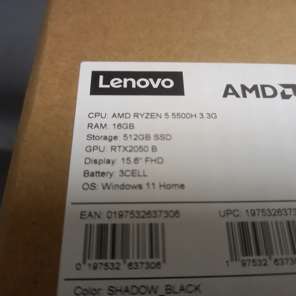 BOXED LENOVO IDEAPAD GAMING RYZEN 5 RTX 2050 16GB RAM 512GB SSD LAPTOP