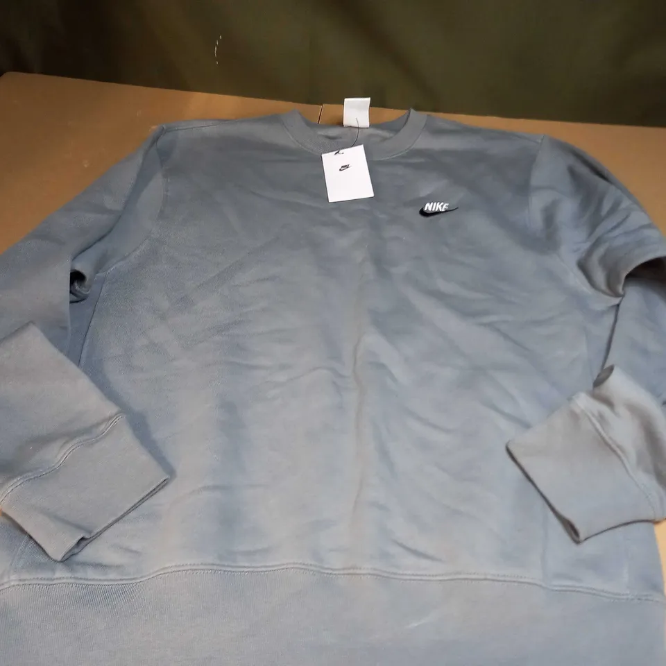 NIKE GREY ROUND NECK JUMPER - SIZE M
