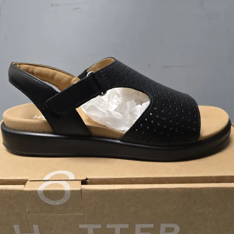 BOXED HOTTER MARBELLA WIDE IN BLACK - UK 7.5