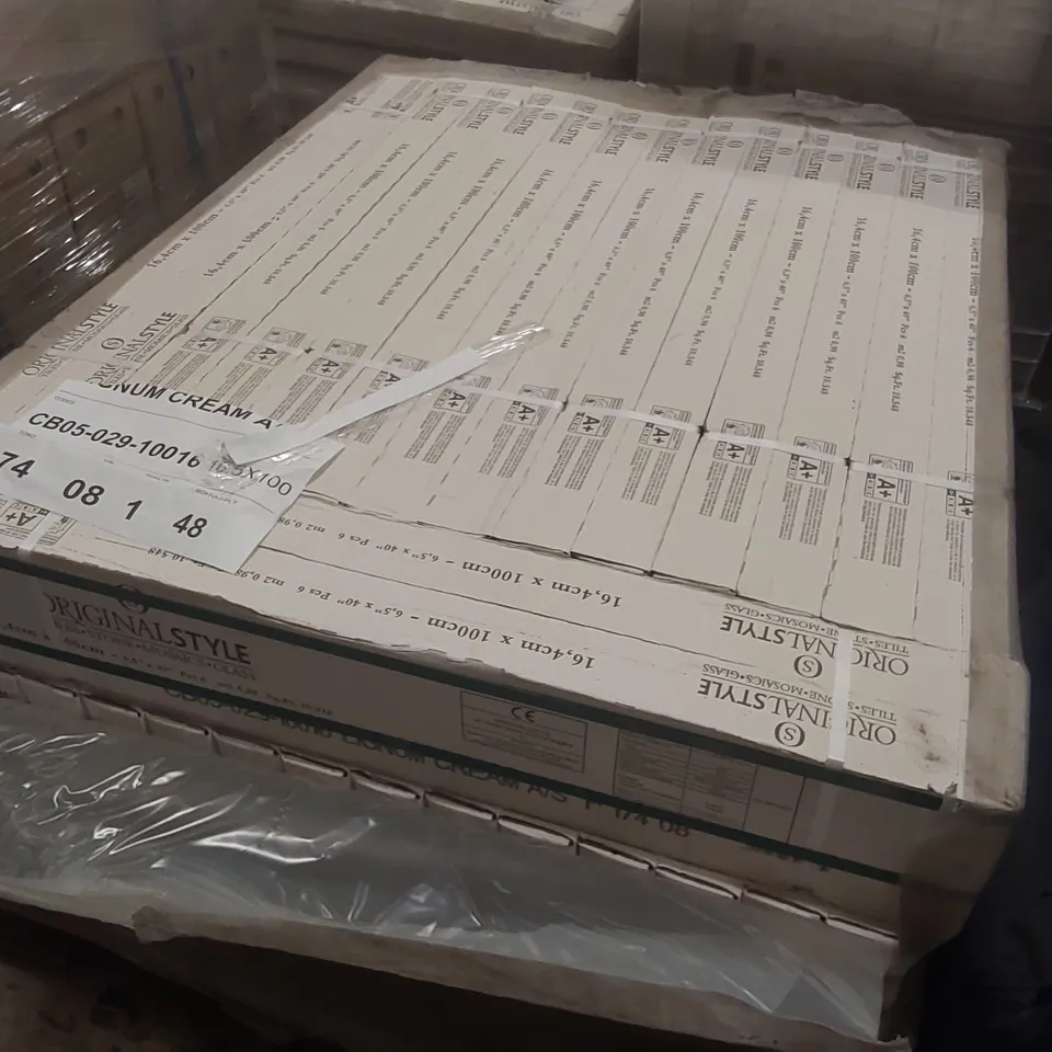 PALLET CONTAINING APPROXIMATELY 42x 6pcs LIGNUM CREAM SLIP RESISTANT 16.4 x 100CM TILES