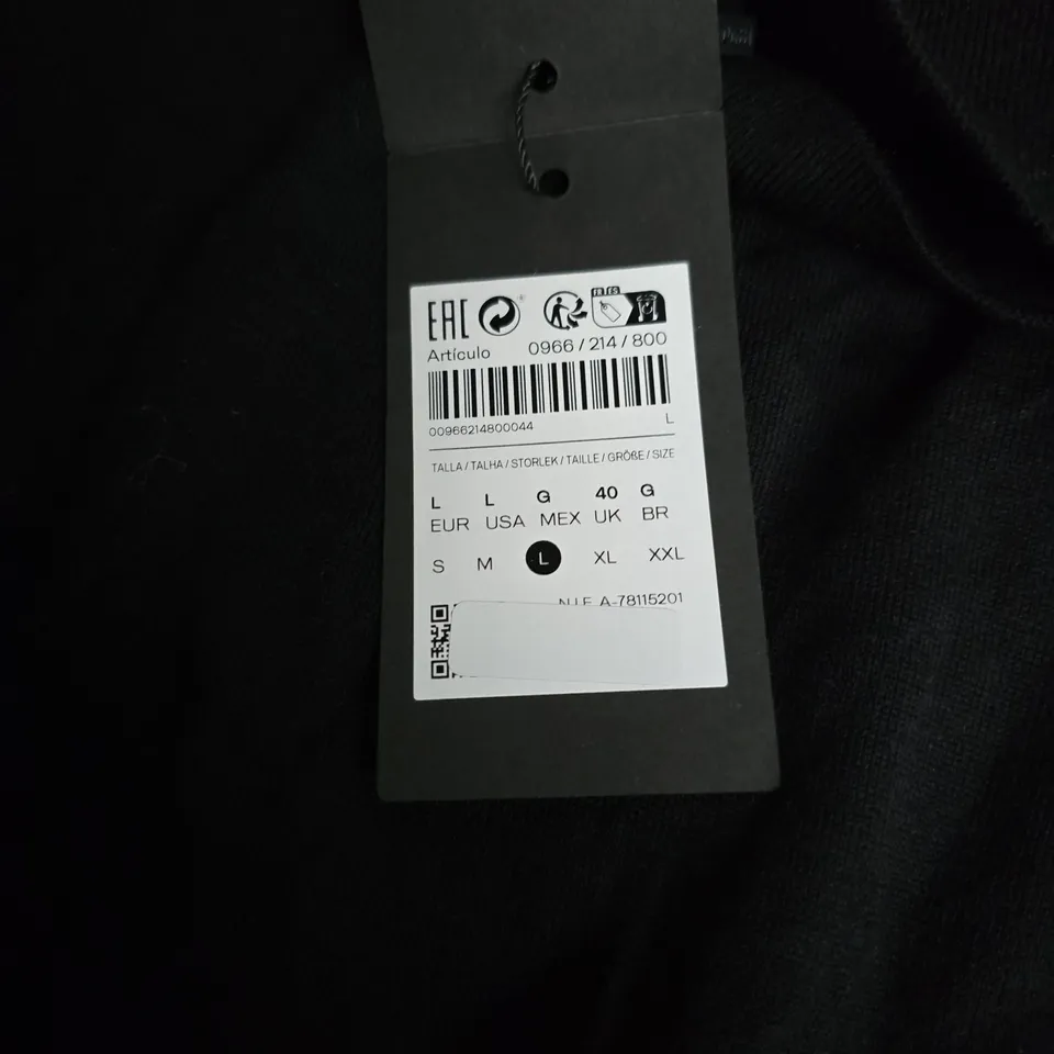 MASSIMO DUTTI TURTLE NECK TOP IN BLACK – SIZE L