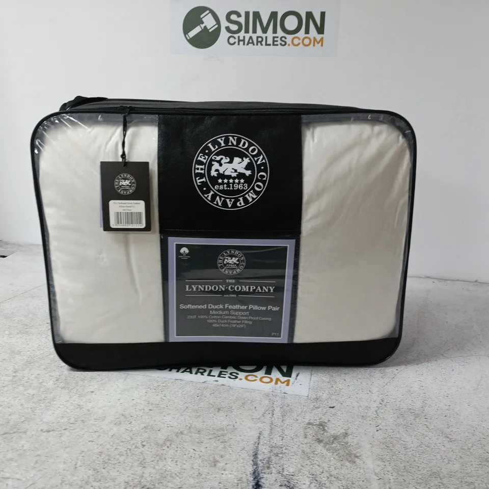 LYNDON COMPANY TLC SOFTENED DUCK FEATHER PILLOW PAIR – 48X74CM