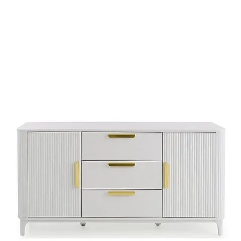 BOXED CARINA LARGE 2 DOOR, 3 DRAWER SIDEBOARD - WHITE (2 BOXES)