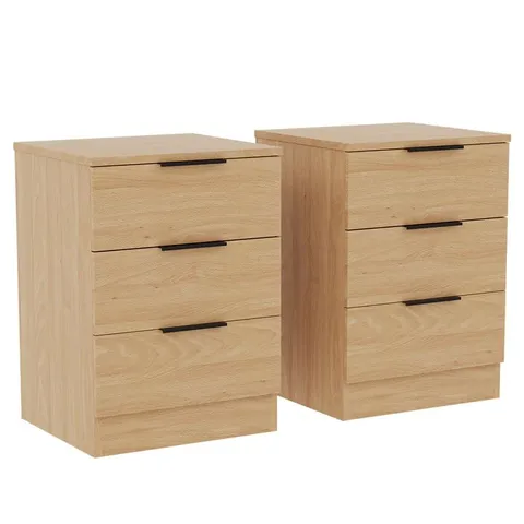 TREGA 3 DRAWER BEDSIDE CHEST SET OF 2 (1 box)