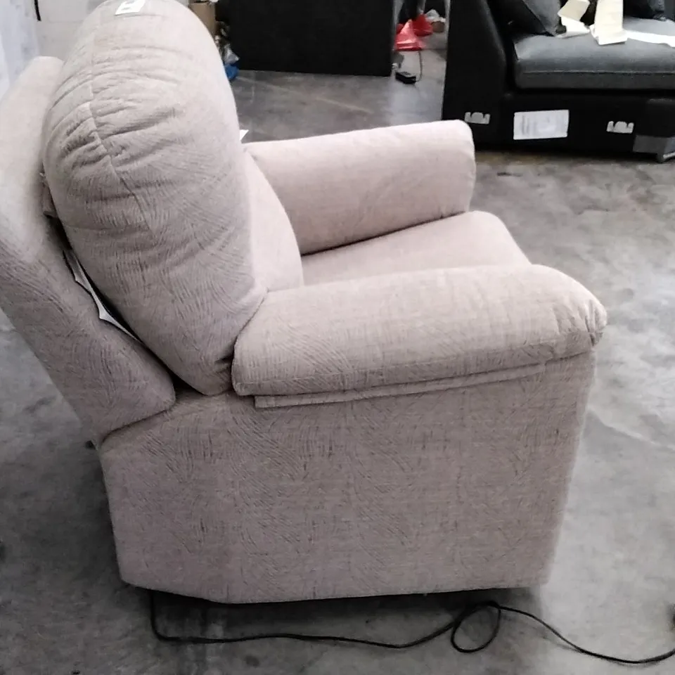 QUALITY BRITISH DESIGNER G PLAN MANUFACTURED CHLOE C SMALL CHAIR - CORAL BISCUIT FABRIC