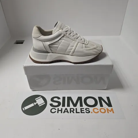 BOXED PAIR OF MAISON MARGIELA 50-50 SNEAKERS IN WHITE - SIZE 39