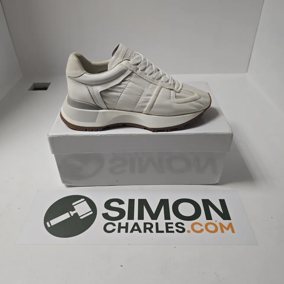 BOXED PAIR OF MAISON MARGIELA 50-50 SNEAKERS IN WHITE - SIZE 39