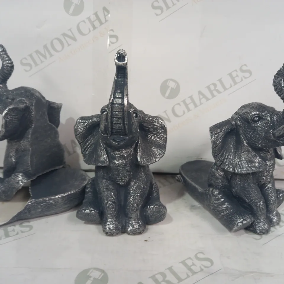 SET OF 3 DECORATIVE ELEPHANT ORNAMENTS
