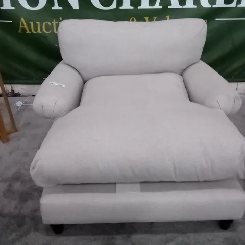 QUALITY DESIGNER EASY ARMCHAIR - LIGHT GREY FABRIC