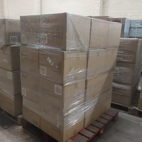 PALLET CONTAINING APPROXIMATELY 90 MARISSA CHROME TOUCH TABLE LAMP WHITE SHADE EURO PLUG