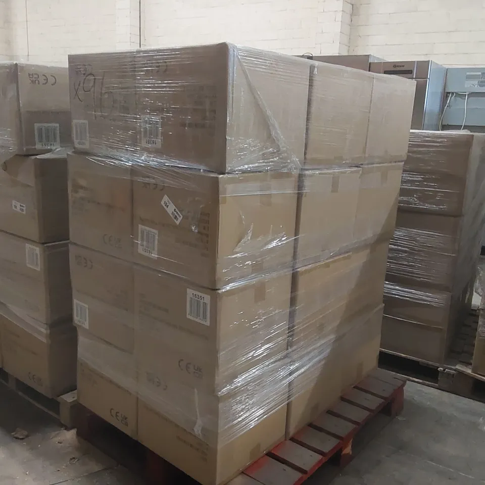 PALLET CONTAINING APPROXIMATELY 90 MARISSA CHROME TOUCH TABLE LAMP WHITE SHADE EURO PLUG