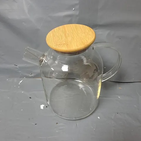 EVERSTRONG 1800ML CLEAR GLASS TEAPOT STOVETOP SAFE WITH BAMBOO LID, CT0469