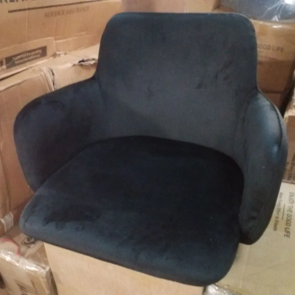 BOXED SET OF 2 BLACK VELVET DINING CHAIRS 