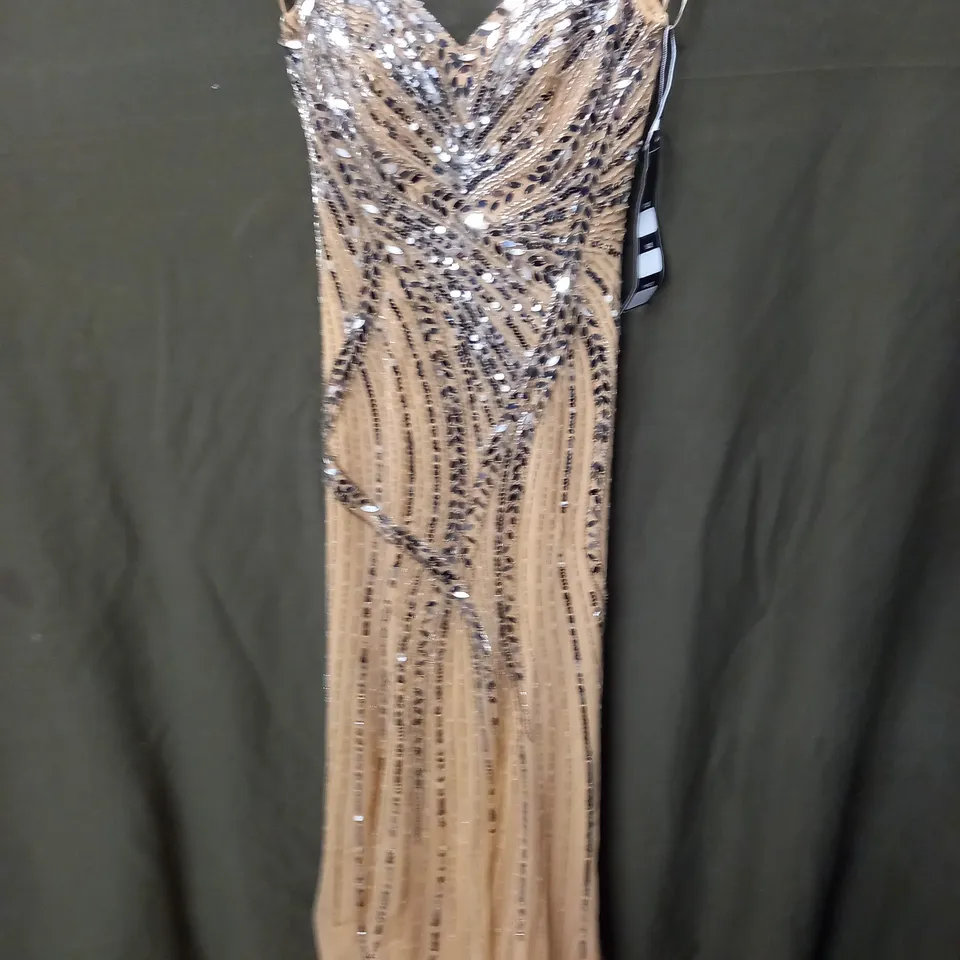 GOLD EMBELLISHED OCCASIONAL DRESS - SIZE UNSPECIFIED