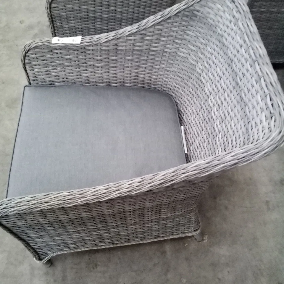 DESIGNER GREY RATTAN ARMCHAIR