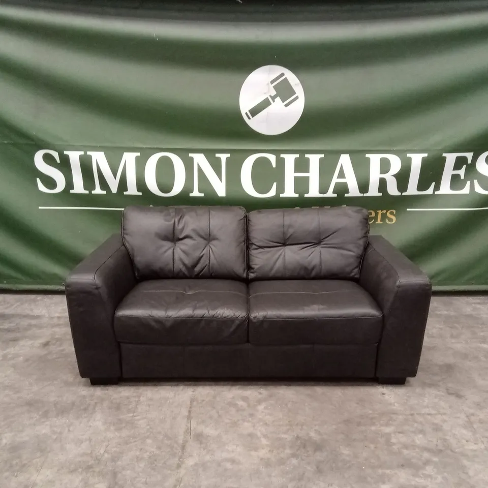 ARDEN ITALIAN LEATHER 3 SEATER SOFA - BLACK  RRP £1399