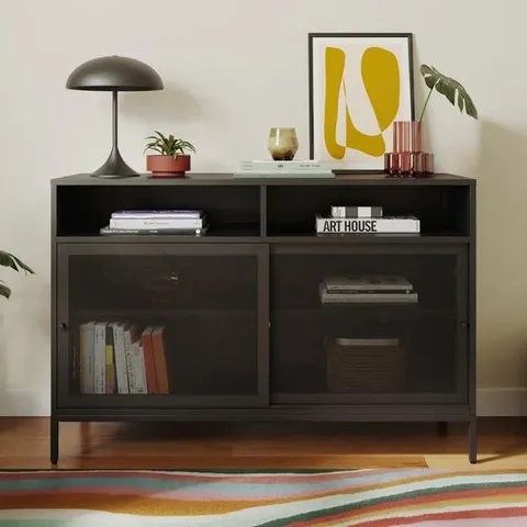 BOXED TALLA METAL LOW SIDEBOARD - BLACK (1 BOX)