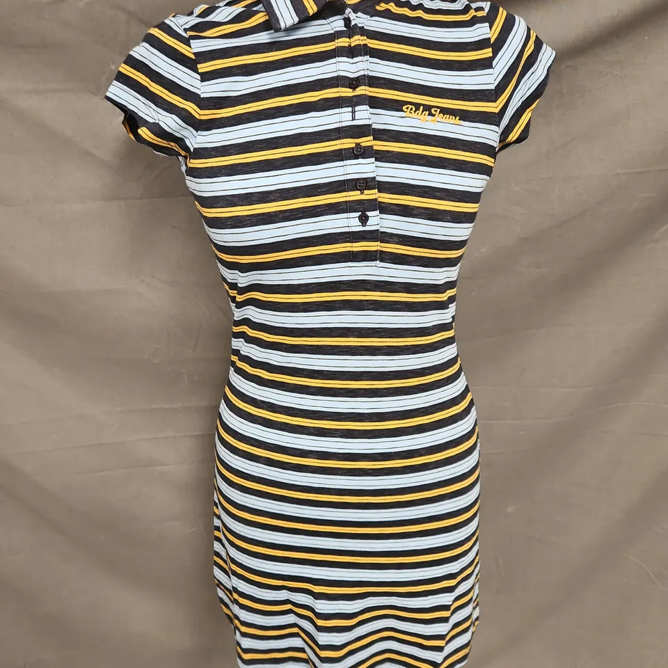 BDG SHORT SLEEVE MINI DRESS IN MULTI STRIPE SIZE M