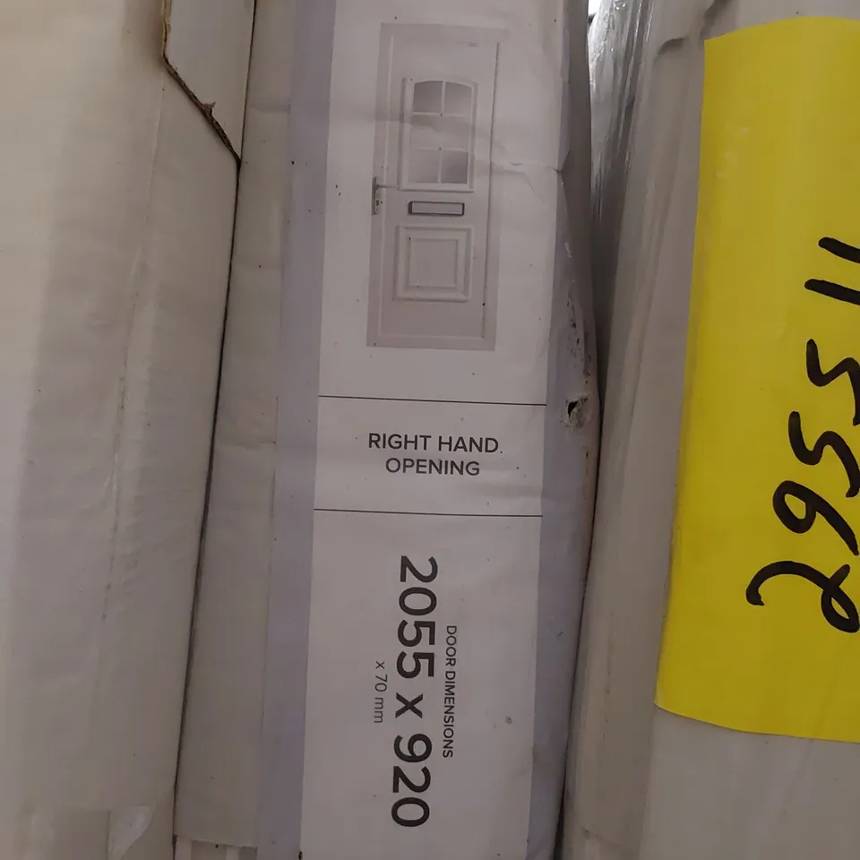 WHITE UPVC 2 PANEL GEORGIAN GLAZED FRONT DOOR RH OPENING 2055 × 920mm