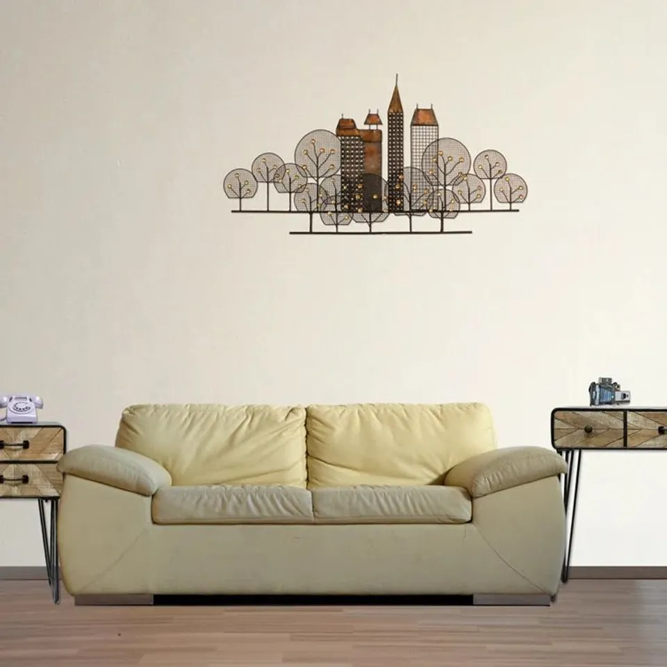 BOXED CARRICK DESIGN METAL WALL ART: CITY SKYLINE (1 BOX)