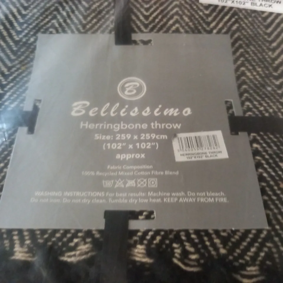 BELLISSIMO HERRINGBONE THROW KING SIZE - 259X259CM