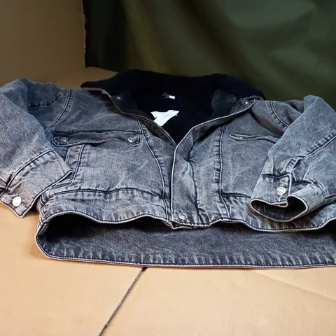 TOPSHOP BORG LINED DENIM JACKET - SIZE 10