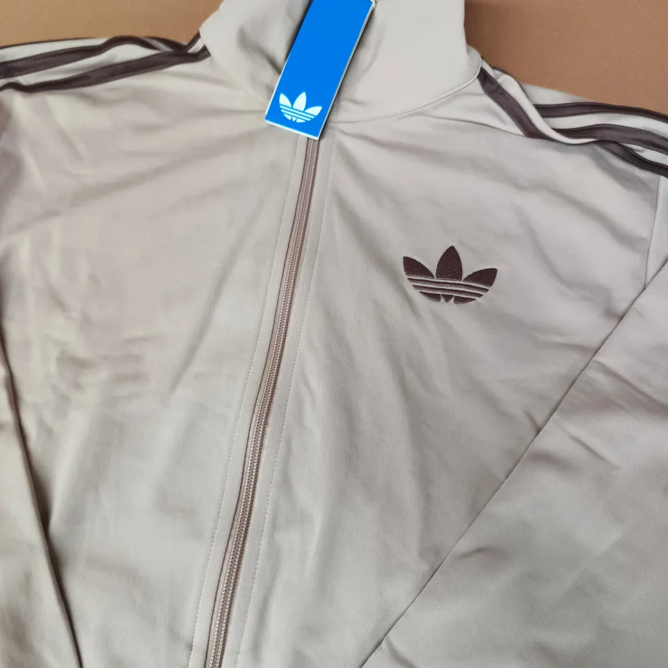 ADIDAS ORIGINALS GREY ZIP-FRONT TRACK JACKET - SIZE S