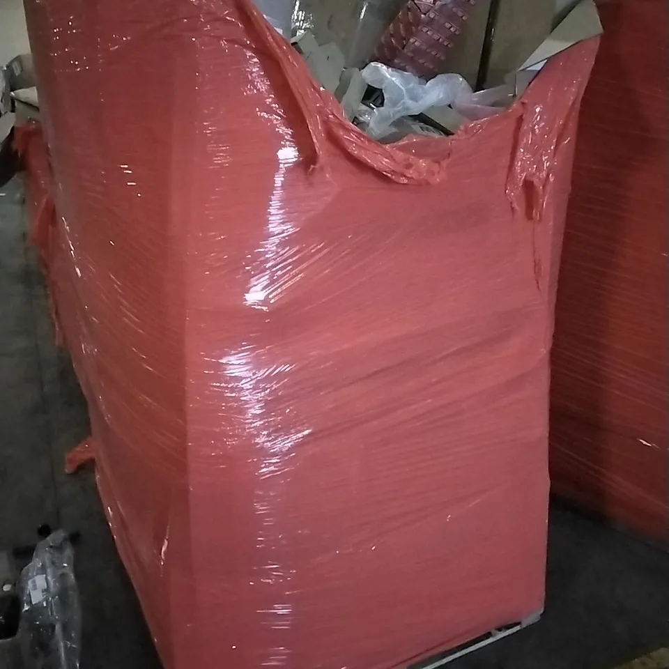 PALLET OF ASSORTED ITEMS INCLUDING PARASOL BASE, WEED PICKER, PULL OUT FAUCET, M-DESIGN TOWER RACK, LED BULBS