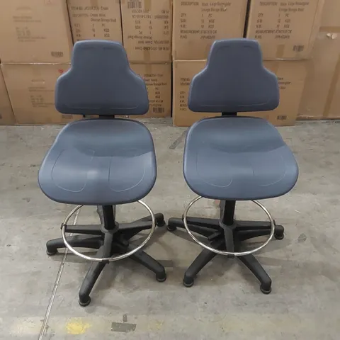 PAIR OF DESIGNER PADDED ADJUSTABLE SWIVEL CHAIRS