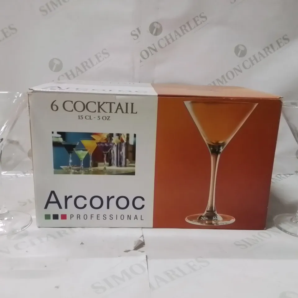 BOXED ARCOROC COCKTAIL GLASSES SET OF 6