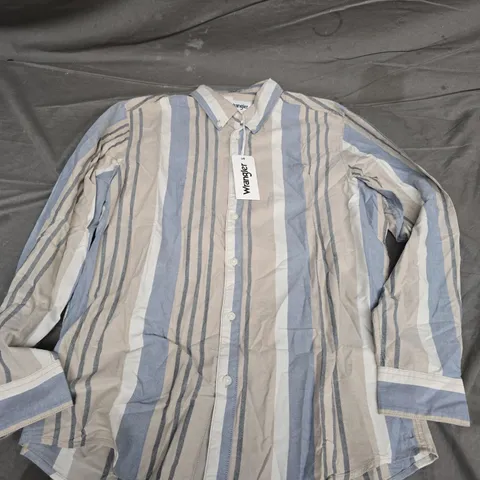 WRANGLER BRONCO SHIRT TAN – MEN’S BUTTON-DOWN, SIZE L
