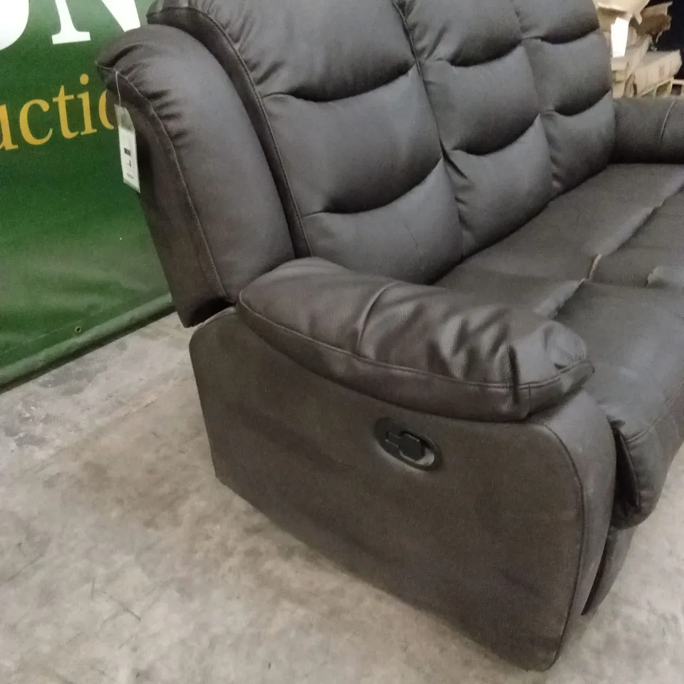 ROTHBURY LUXURY FAUX LEATHER HIGH BACK 3 SEATER MANUAL RECLINER SOFA RRP £729