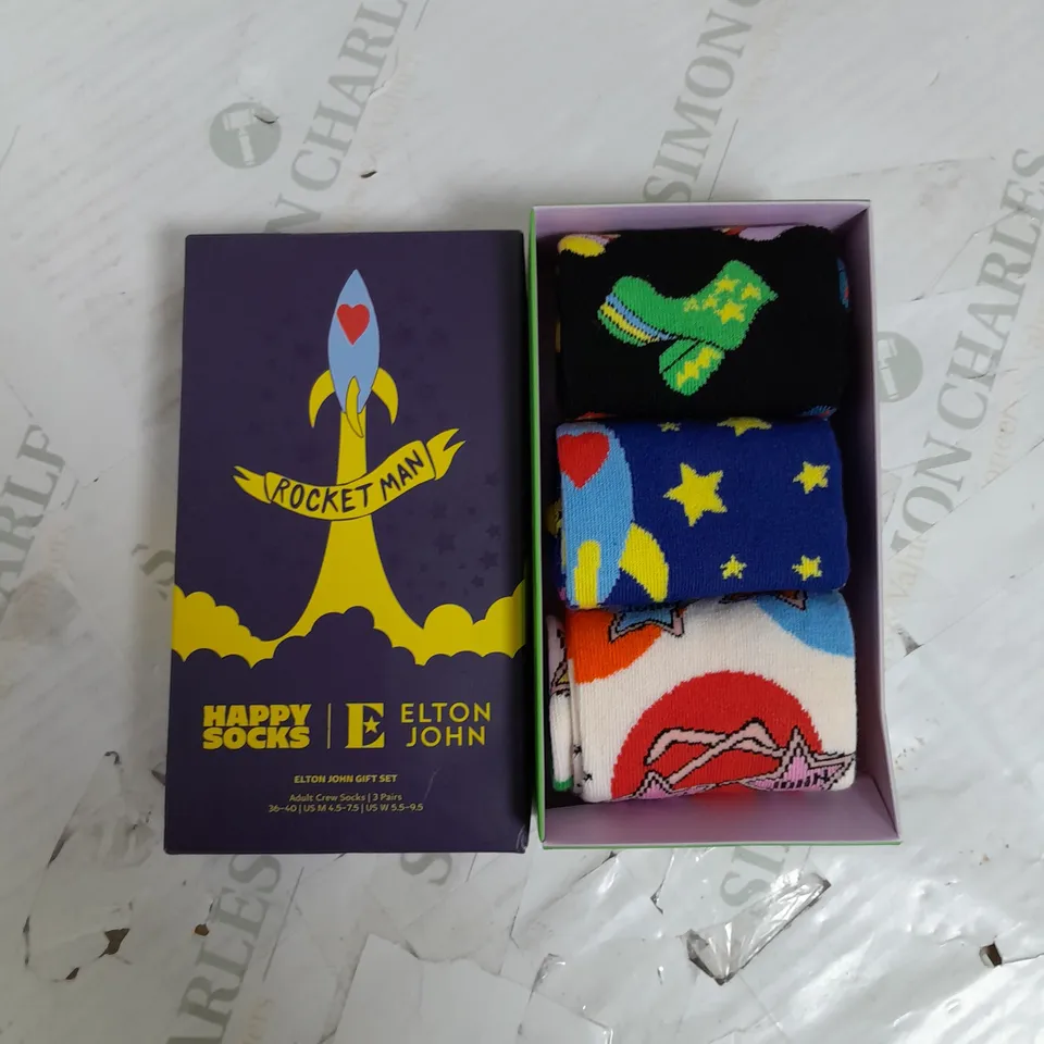 BOXED HAPPY SOCKS ROCKET MAN ELTON JOHN SOCKS - 5.5-9.5