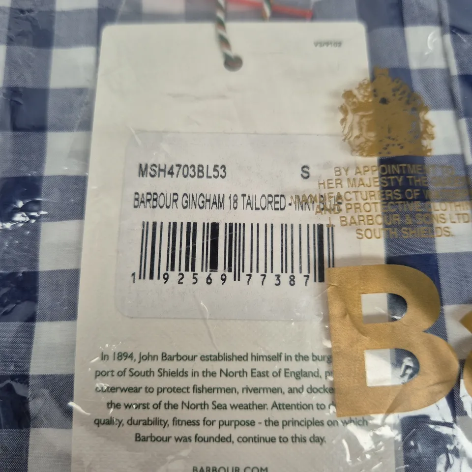 BARBOUR GINGHAM SHIRT – BLUE & WHITE CHECK - SIZE S