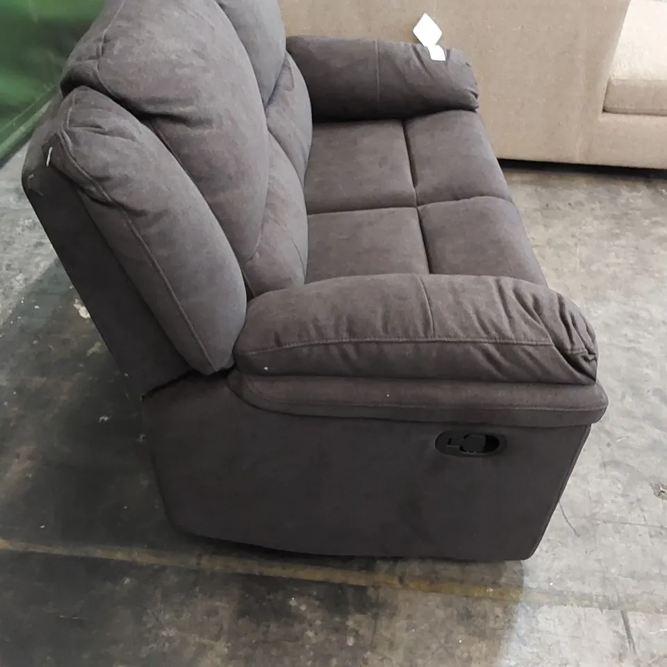 DESIGNER ALBION MANUAL RECLINER 2 SEATER SOFA GREY FABRIC