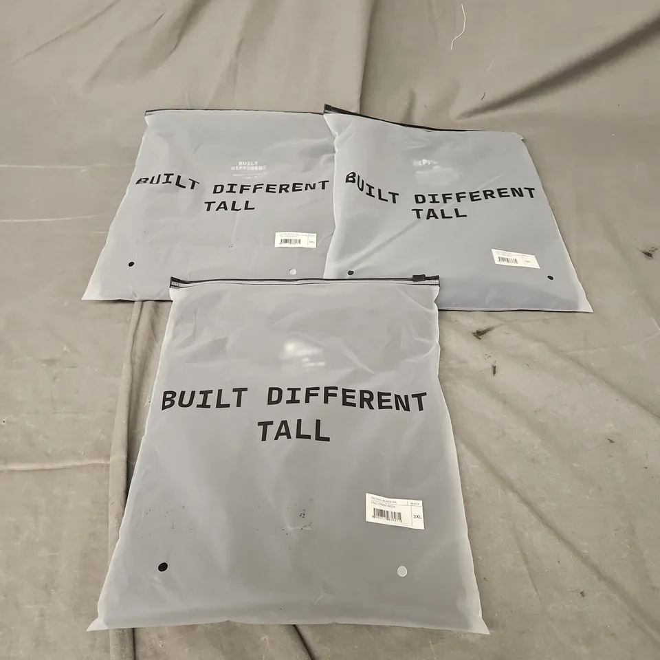 BUILT DIFFERENT TALL X3 ASSORTED CREW NECKS IN NAVY/BLACK SIZE 3XL