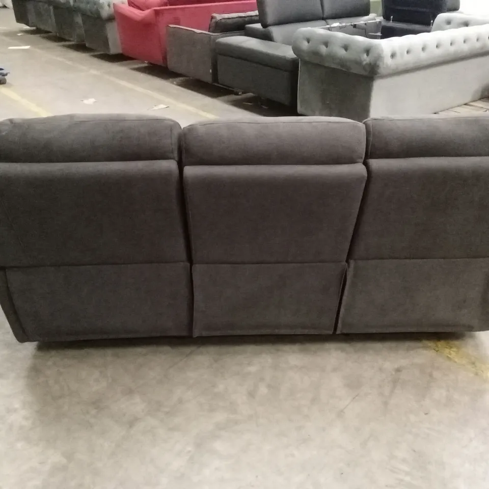ALBION CHENILLE 3 SEATER HIGH BACK MANUAL RECLINER SOFA - CHARCOAL RRP £679