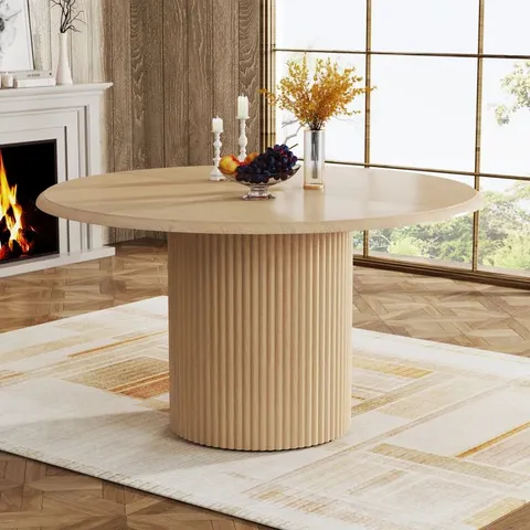 BOXED PEDESTAL ROUND DINING TABLE