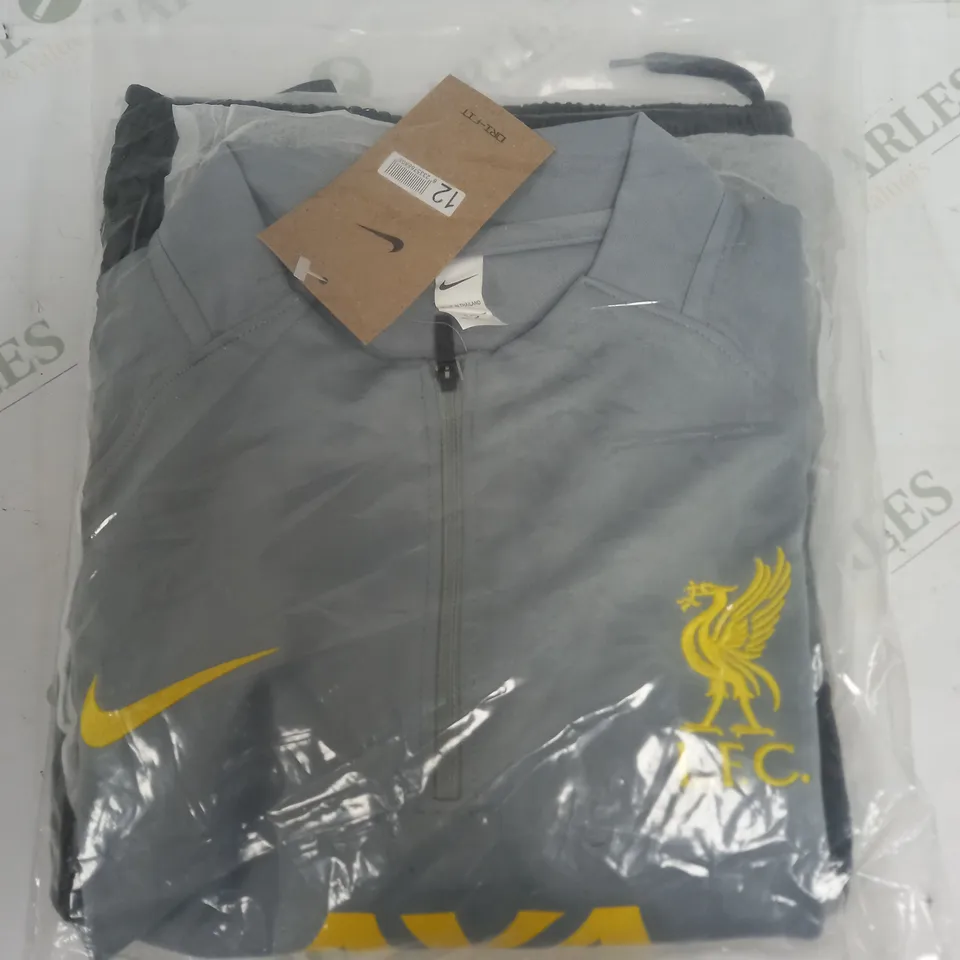 NIKE LIVERPOOL TRAINING TRACKSUIT IN GREY - SIZE 12