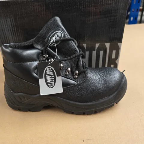 BRAND NEW BOXED CONTRACTOR BLACK SAFETY BOOTS - 3 / 36