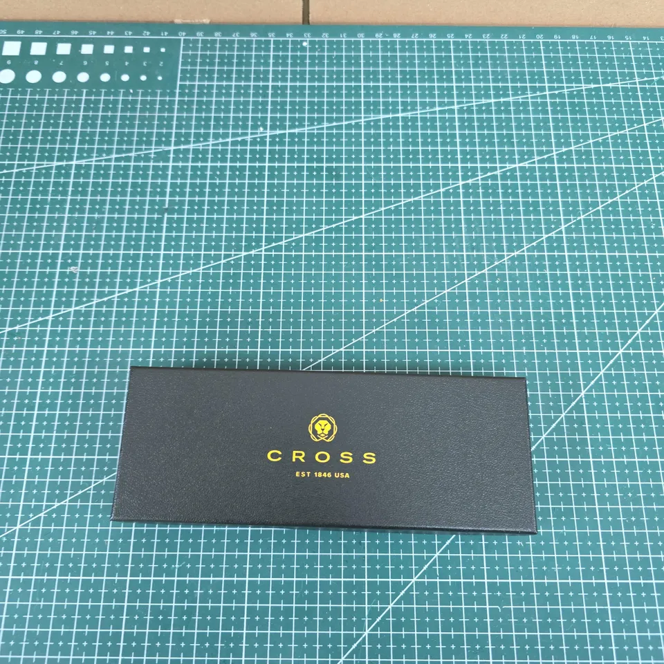 CROSS BURGUNDY RESIN PEN WITH GOLD-TONE TRIM – BOXED